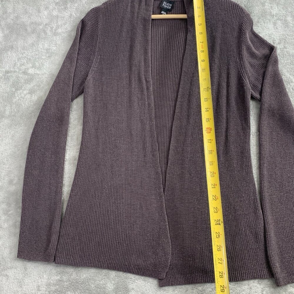 Eileen Fisher Cardigan Womens Small Brown Casual Open Front Knit Minimalist Wrap - Picture 2 of 8